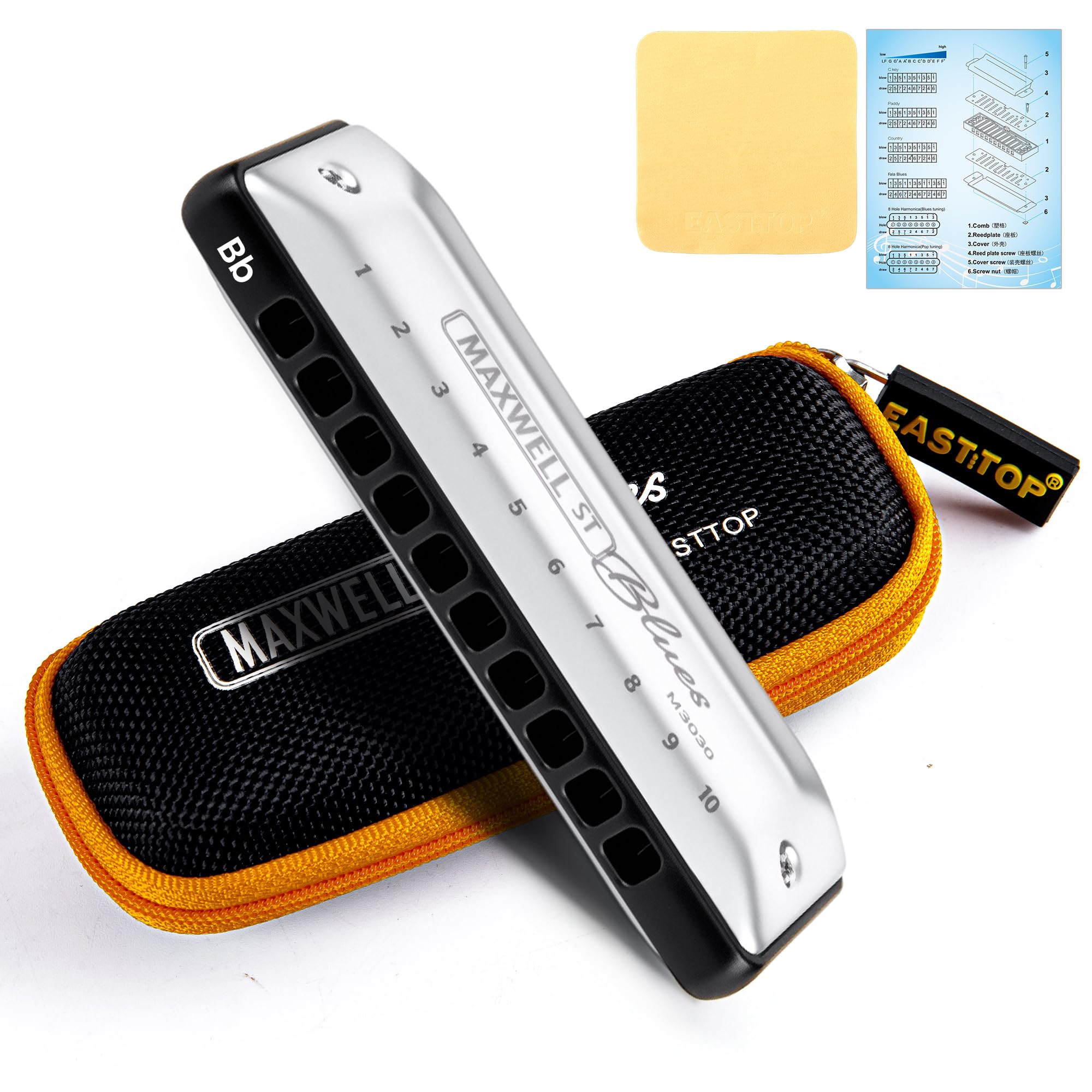 East top MAXWELL ST Blues Harmonica Bb