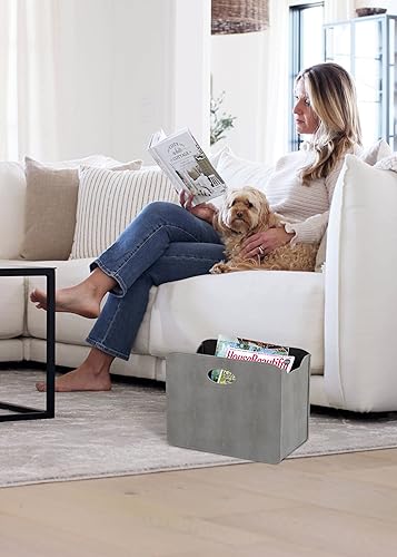 Miniatura 39 de HofferRuffer Soporte para cesta de revista, estante plegable para revistas, organizador de archivos de documentos, carpeta de archivos, organizador