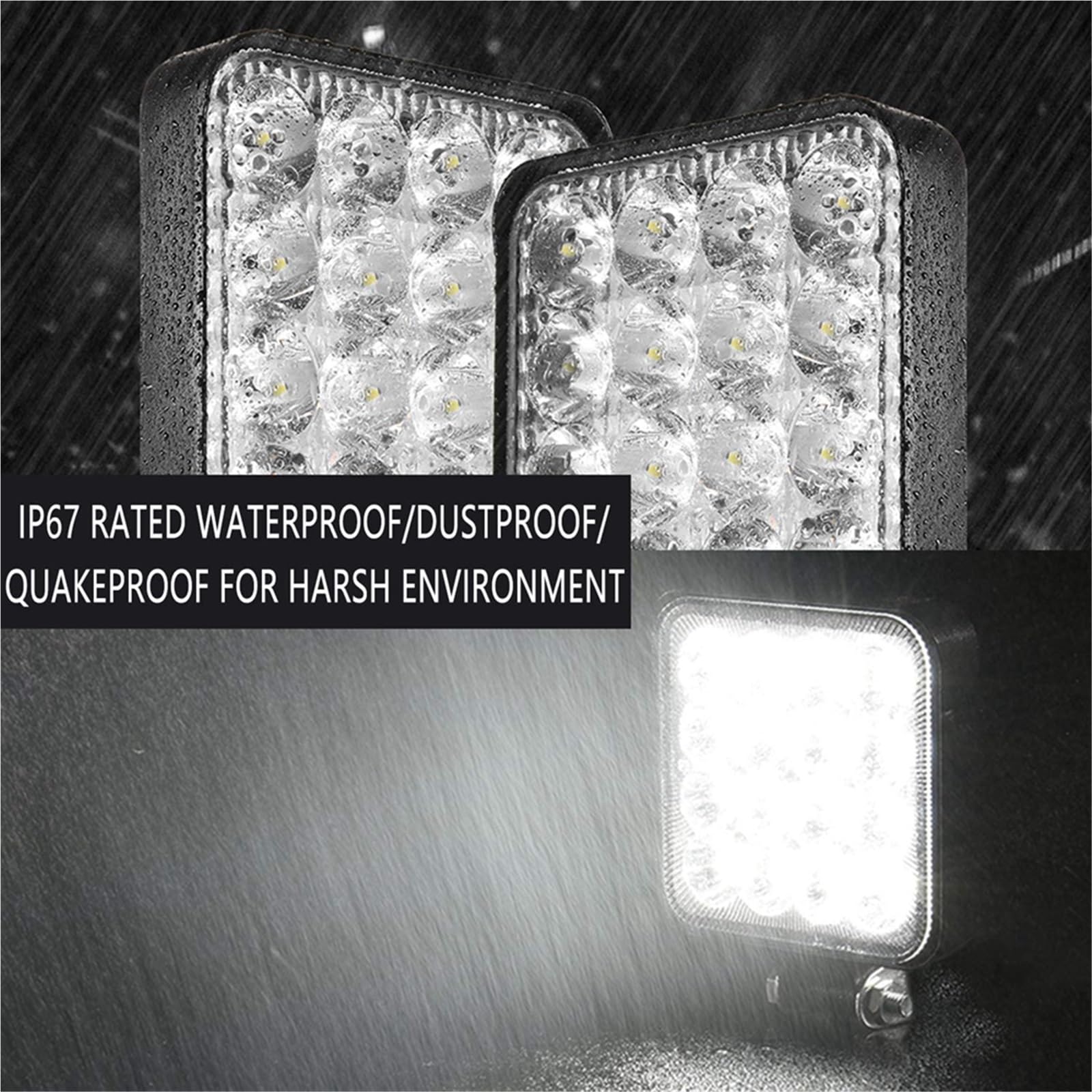 Światła drogowe Listwa Świetlna LED Samochodu 42W 48W | Światło Robocze Offroad Reflektor Do Samochodów Ciężarowych Ciągnik Łódź SUV ATV 12V 24V(2pcs-42W work light)