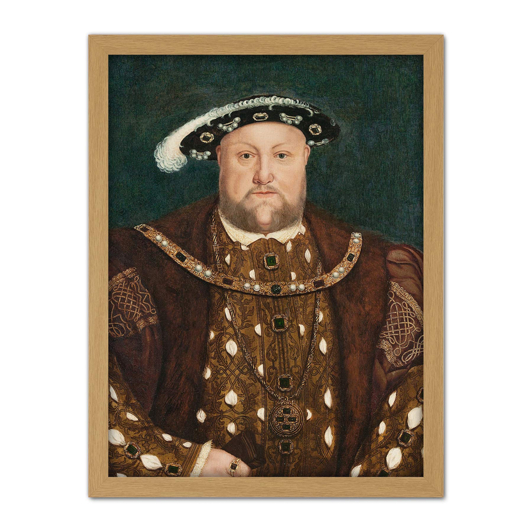 After Hans Holbein The Younger King Henry VIII Large Framed Art Print Poster Wall Decor 18x24