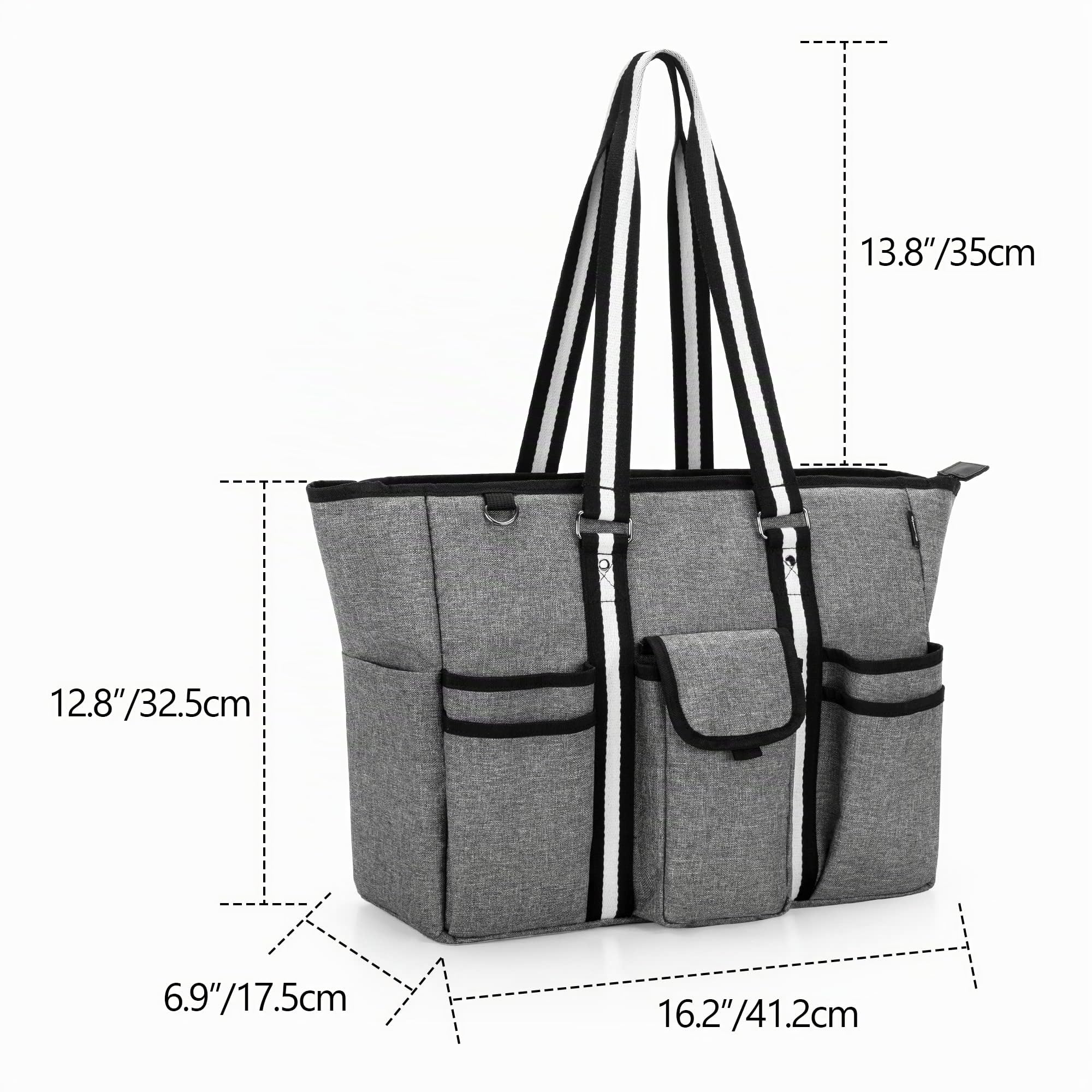 CURMIO Bolsa para Profesora Mujer con Soporte Inferior Adicional, Gris