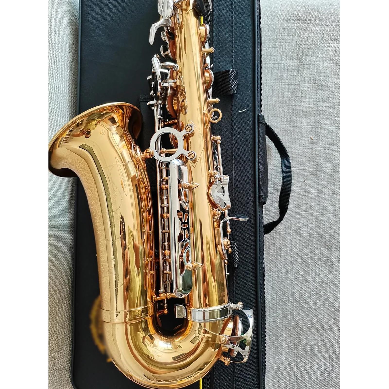sassofono Sassofono Contralto Mib Laccato Oro Sax Contralto Strumento Musicale Jazz Professionale (Color : Cloth bag)