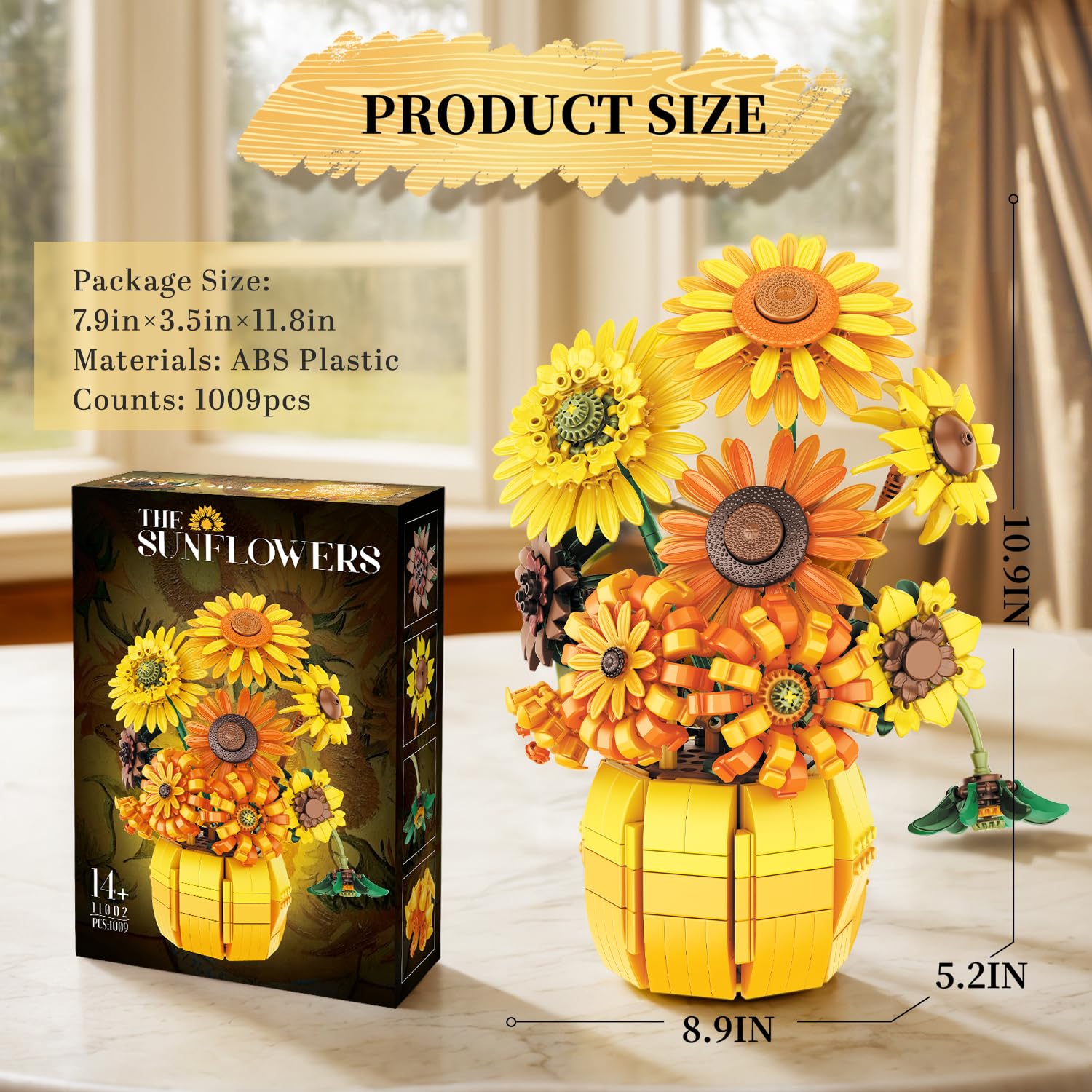 Amazon.com: Van Gogh Sunflower Building Set, Adjustable Flowers