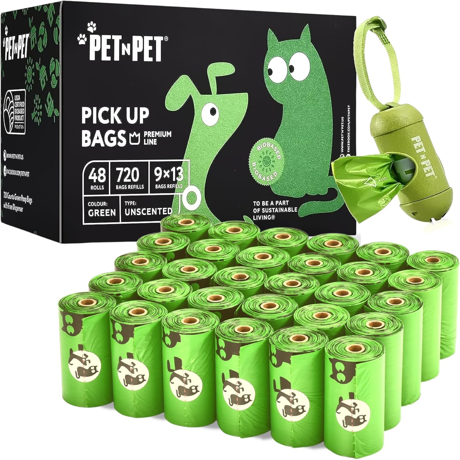 Pet N Pet Doggie Poop Bags, Thick Dog Poop Bag Rolls