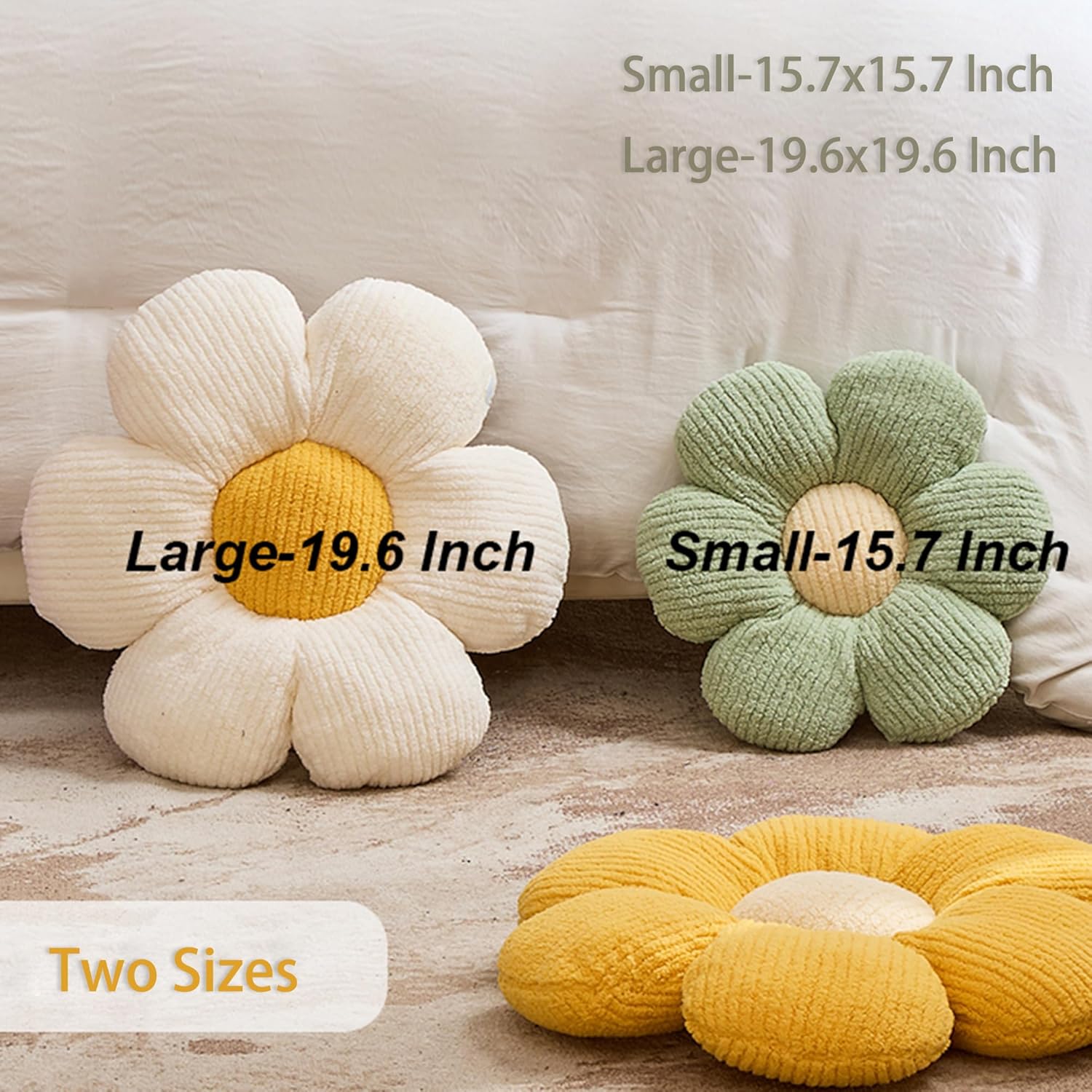 Flower Pillow Flowers Shaped Pillow Cushion Decorative Daisy Pillow for Bed Cute Throw Pillow Flower Floor Pillow Soft Seat Cushion Pink Cushion 15.7" - Image 2