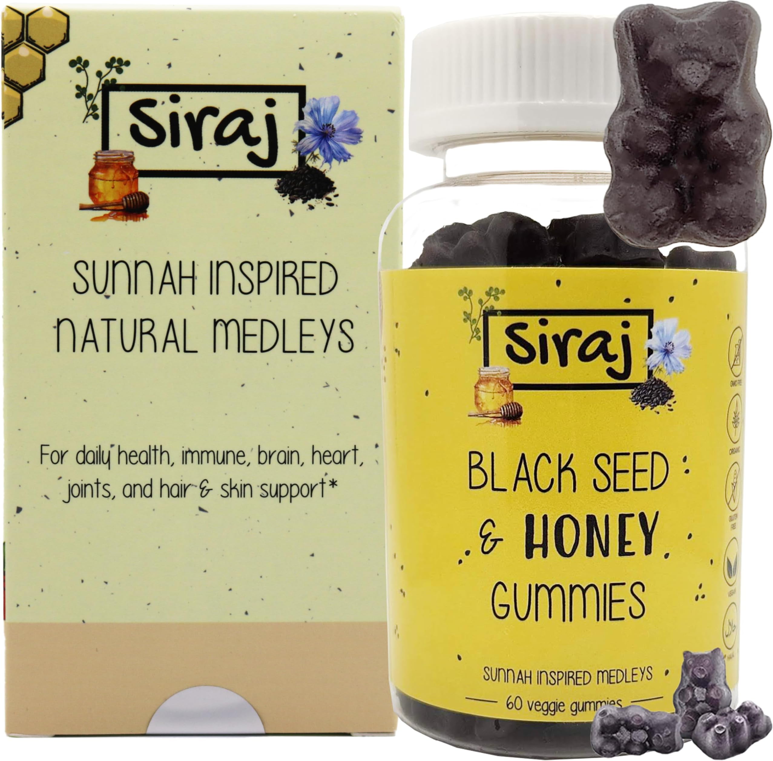 Pure Black Seed Oil and Honey Gummies 2000mg Per Serving