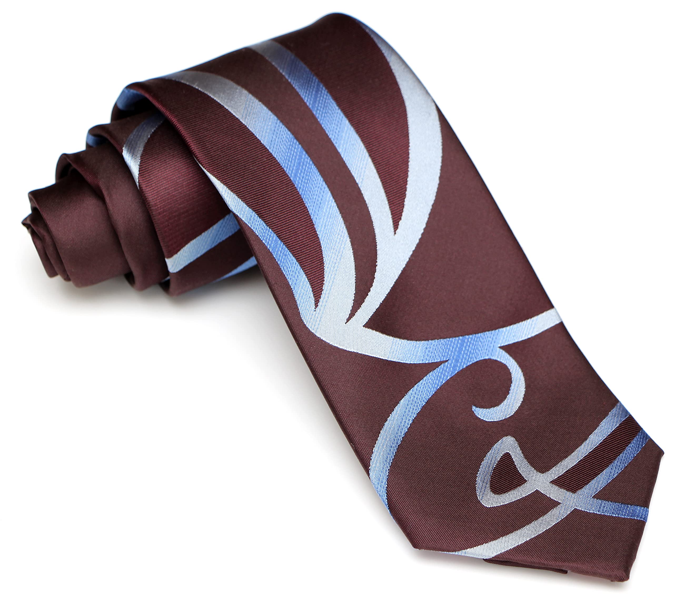 Magnoli Clothiers Swirly Pure Silk Tie (Brown)