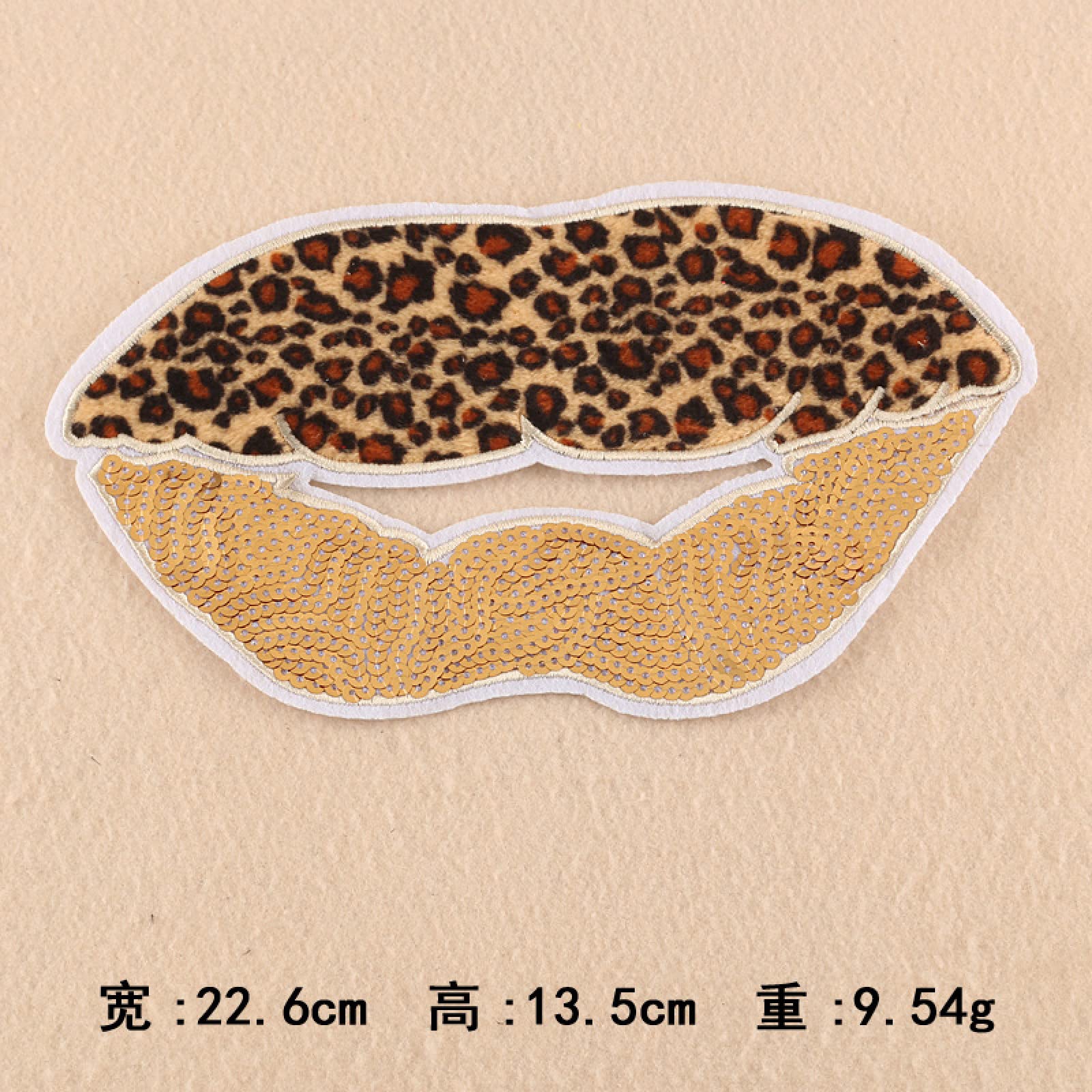 Toppe leopardate con paillettes ricamate da cucire sulla parte posteriore della giacca, distintivo di marca di moda, 1 pezzo