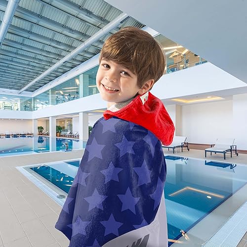 Miniatura 68 de Toalla de baño/piscina/playa con capucha, para bebés, niños y niñas de 3 a 12 años, tamaño extra grande, 30 x 50 pulgadas, algodón absorbente súper