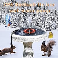 Vista 7 de Calentador de baño para pájaros para exteriores con bomba de agua, descongelador para baños de pájaros con control termostático y cable de 3.3 pies