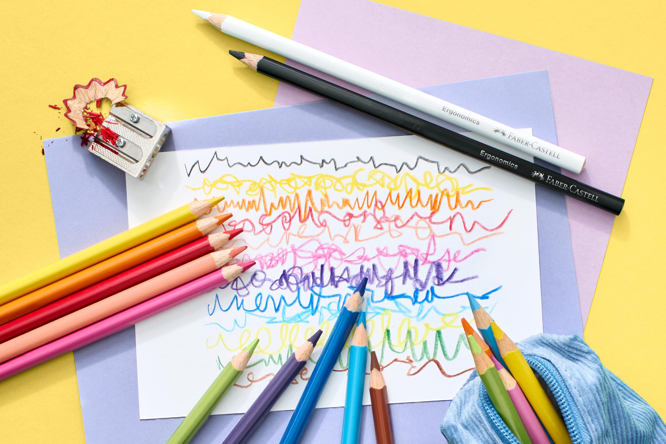 FABER-CASTELL 116544 – zestaw kredek trójkątnych, 24 kredki dla dzieci i dorosłych, miny odporne na łamanie | Ergonomiczne kredki dla dzieci i dorosłych z wkładem zabezpieczonym przed złamaniem i delikatnym nakładaniem koloru