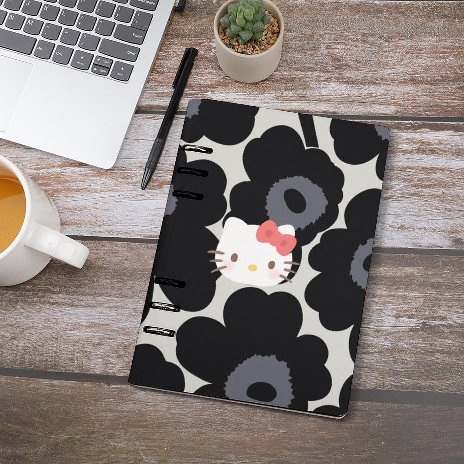 Amazon.co.jp: 花柄 ハローキティ システム手帳 PU ノートメモ帳