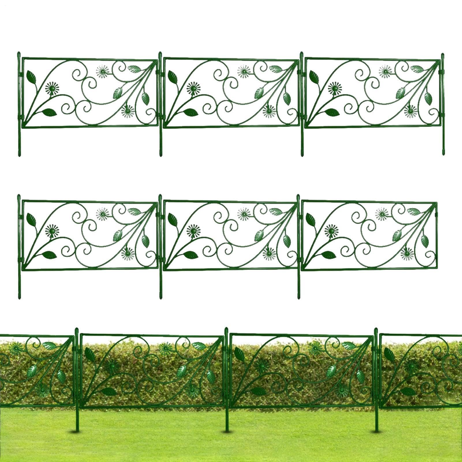 Small Fence Garden Edging, Garden Fence Animal Barrier, Rustproof Wire Fencing, Foldable Green Wire, Flower Bed and Animal Barrier, Patio Flower Bed for Dog Outdoor Fences