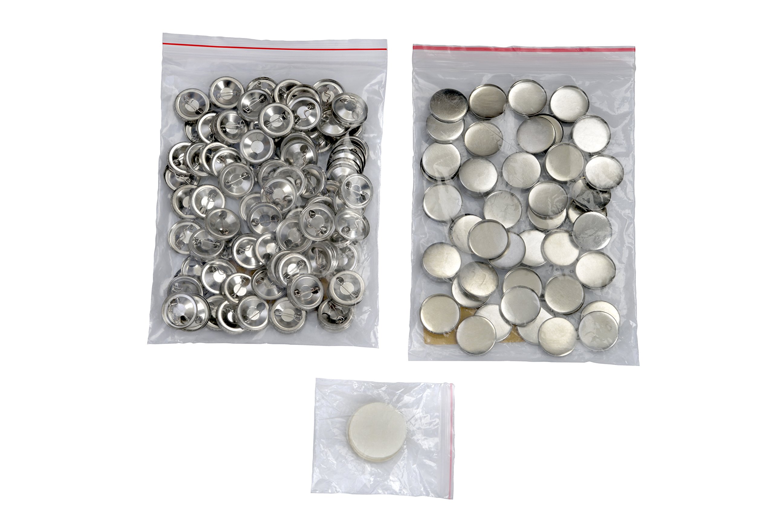 Buttonrohlinge 25mm (100 Stück) für Badgematic Buttonmaschine mit Sicherheitsnadel