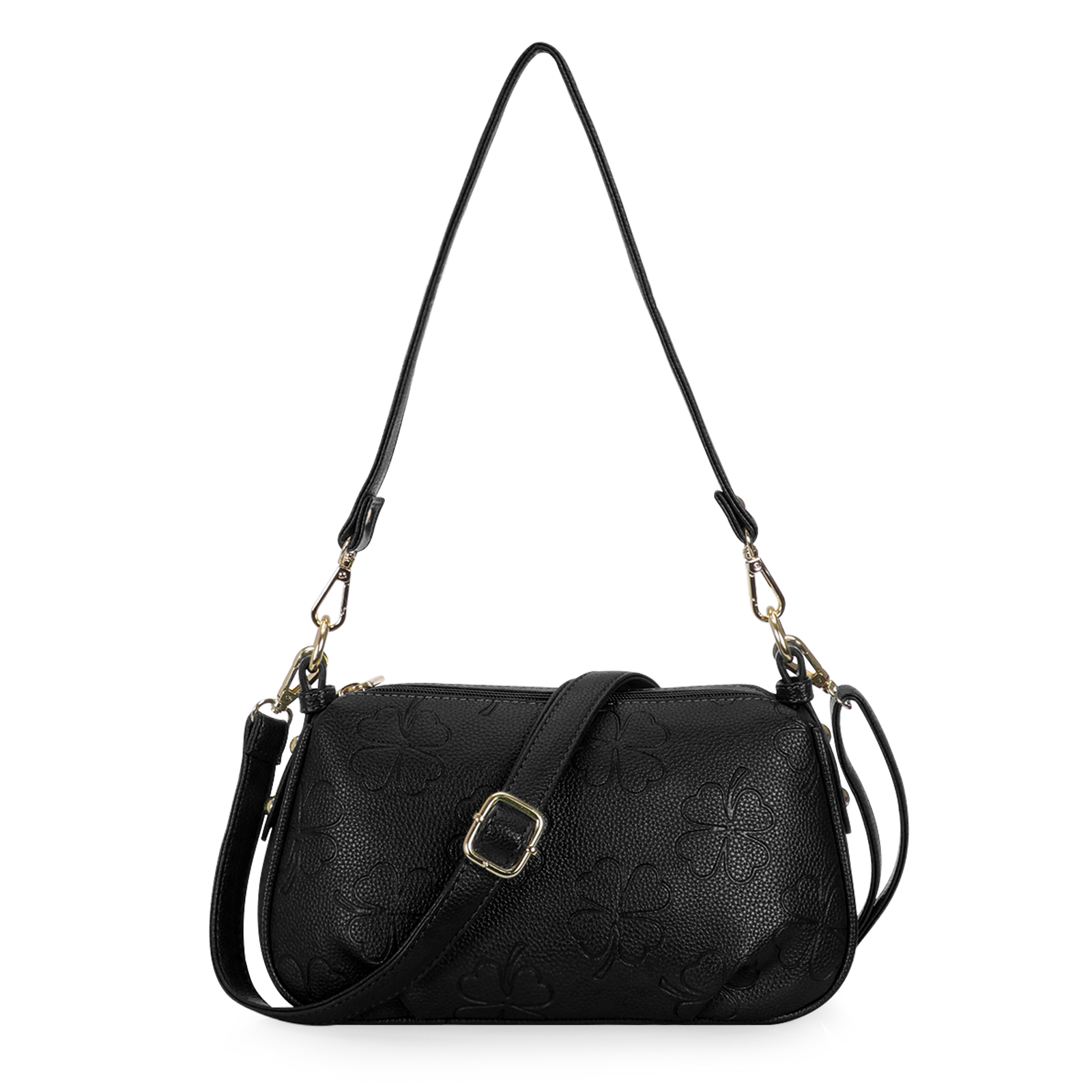 Bolso Negro Pequeño Tejdo Bolso Hombro Correa Faux Cuero | Etsy