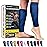 BLITZU Calf Compression Sleeves for Men and Women. Footless Compression Socks Support for Varicose Vein, Nursing, Running. Leg Sleeve Brace for Shin Splints, Pain Relief & Reduces Swelling Navy S-M