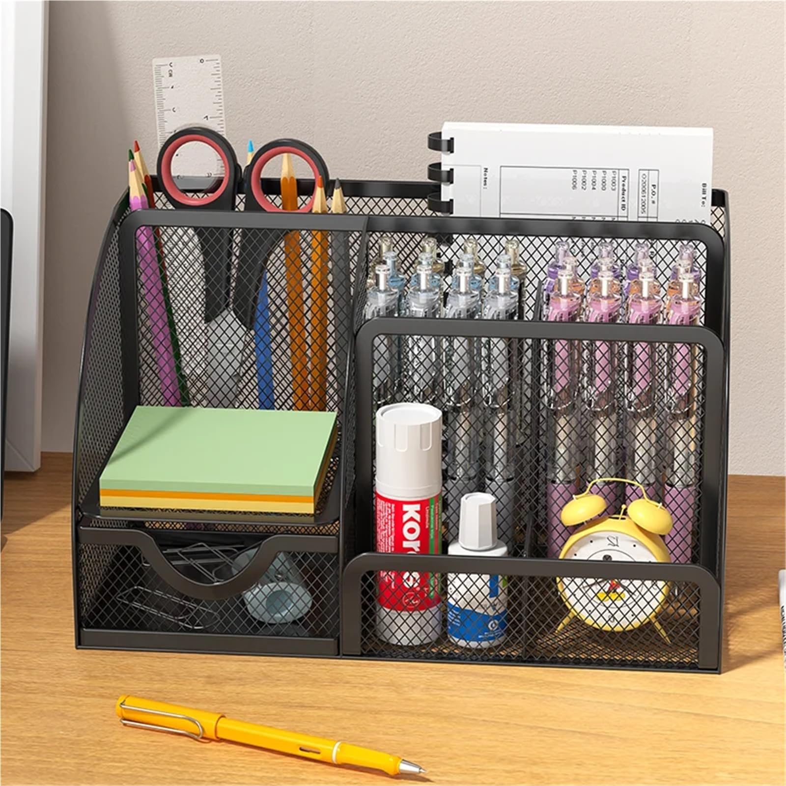 Organizer Scrivania Metal Pen Holder Creative Simple Stationery Storage Box Desktop Decoration Office Supplies(WHITE)