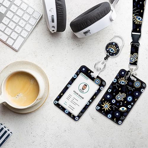 Miniatura 9 de Soporte para tarjetas de identificación de hongos con cordón, cordones para profesores para insignias de identificación, carretes de insignias