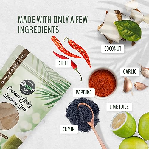 Miniatura 2 de Wrawp Cecina de coco  Cecina de carne de coco 100% vegana y cruda a base de plantas  Tiras de carne seca sin gluten, paleo, vegetariana y vegana