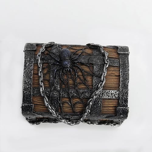 Miniatura 3 de Veronese Design Caja de baratija pintada a mano de resina secreta de araña de telaraña de 3 18"