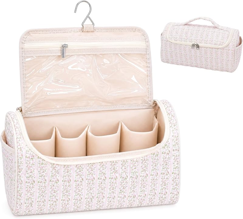 TeeYee Bolsa de viagem para ferramentas de cabelo, com alça e zíper duplo, Pinklucky