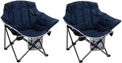 SUNNYFEEL Silla de campamento acolchada XL de gran tamaño, portátil, plegable, sillas de campamento grandes para patio al aire libre, adultos,