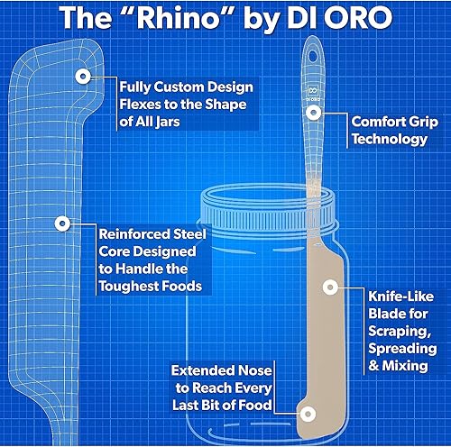 Miniatura 3 de DI ORO - Espátulas de silicona para raspar  Espátulas de goma de silicona resistentes al calor  Espátulas de cocina antiadherentes seguras  Juego de