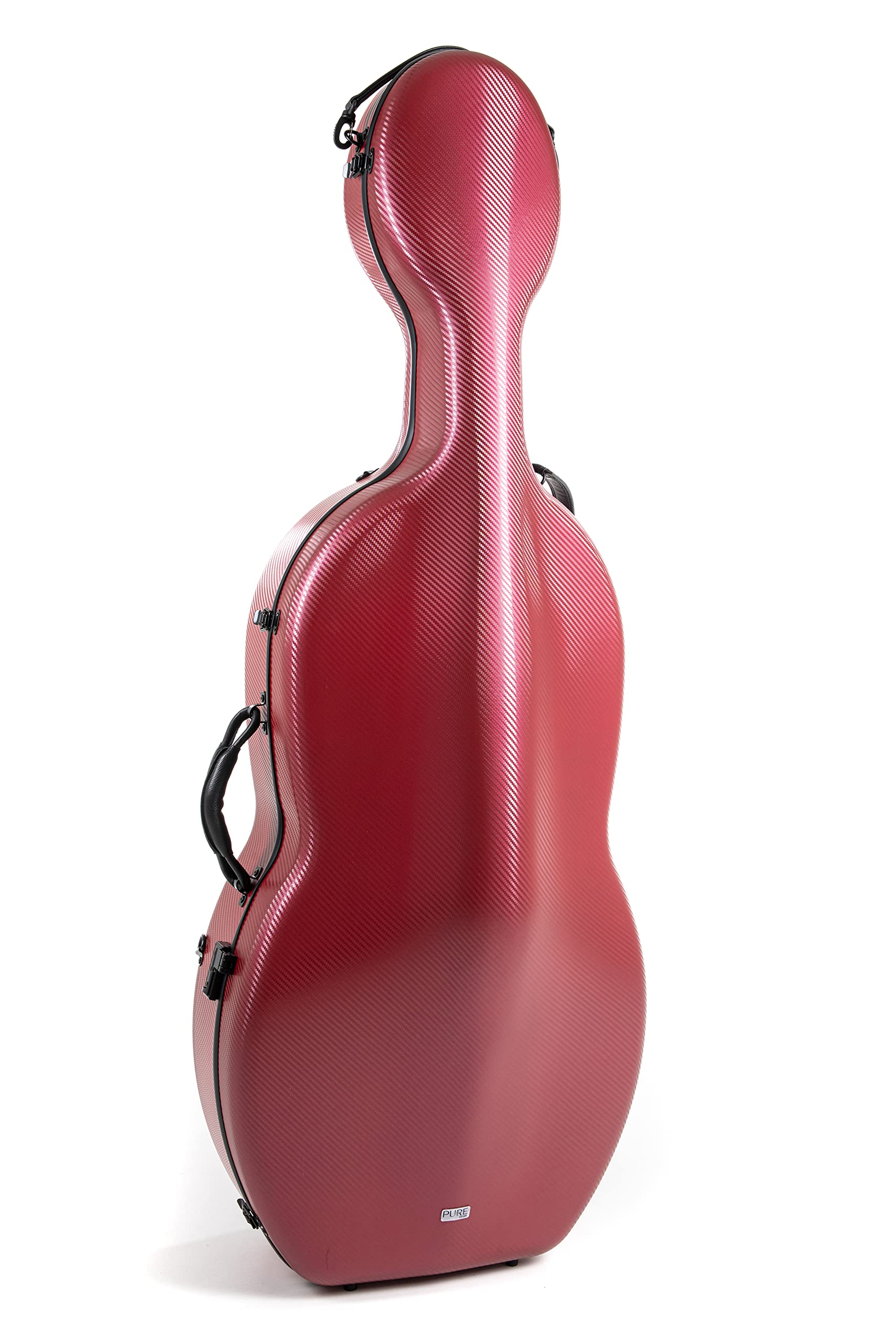 GEWA custodia per violoncello in policarbonato 4/4 rosso con cinghie a zaino, maniglia laterale e ruote (Rolly)