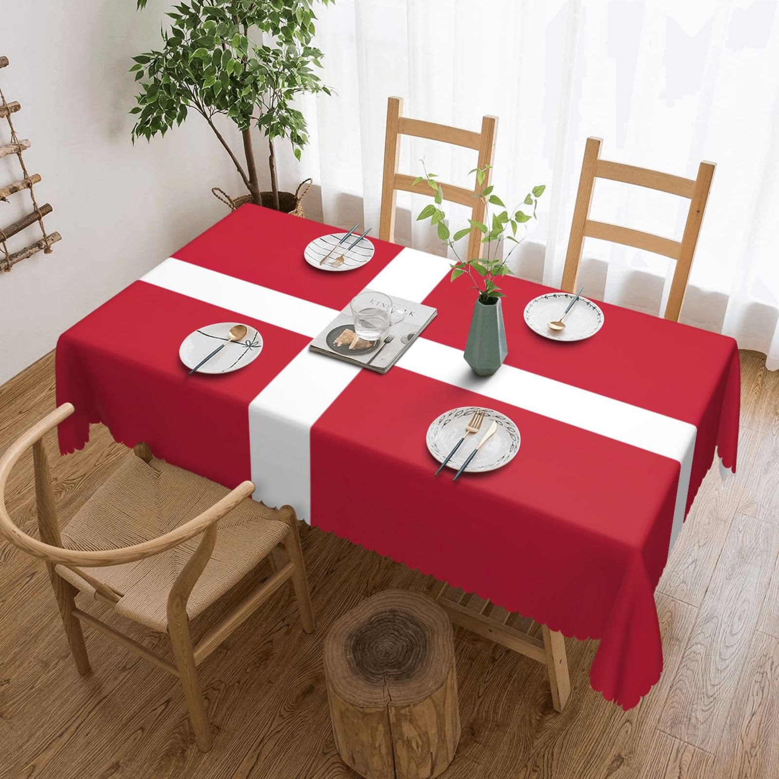 Nappe tissu drapeau danois rectangulaire pour grand buffet et fêtes