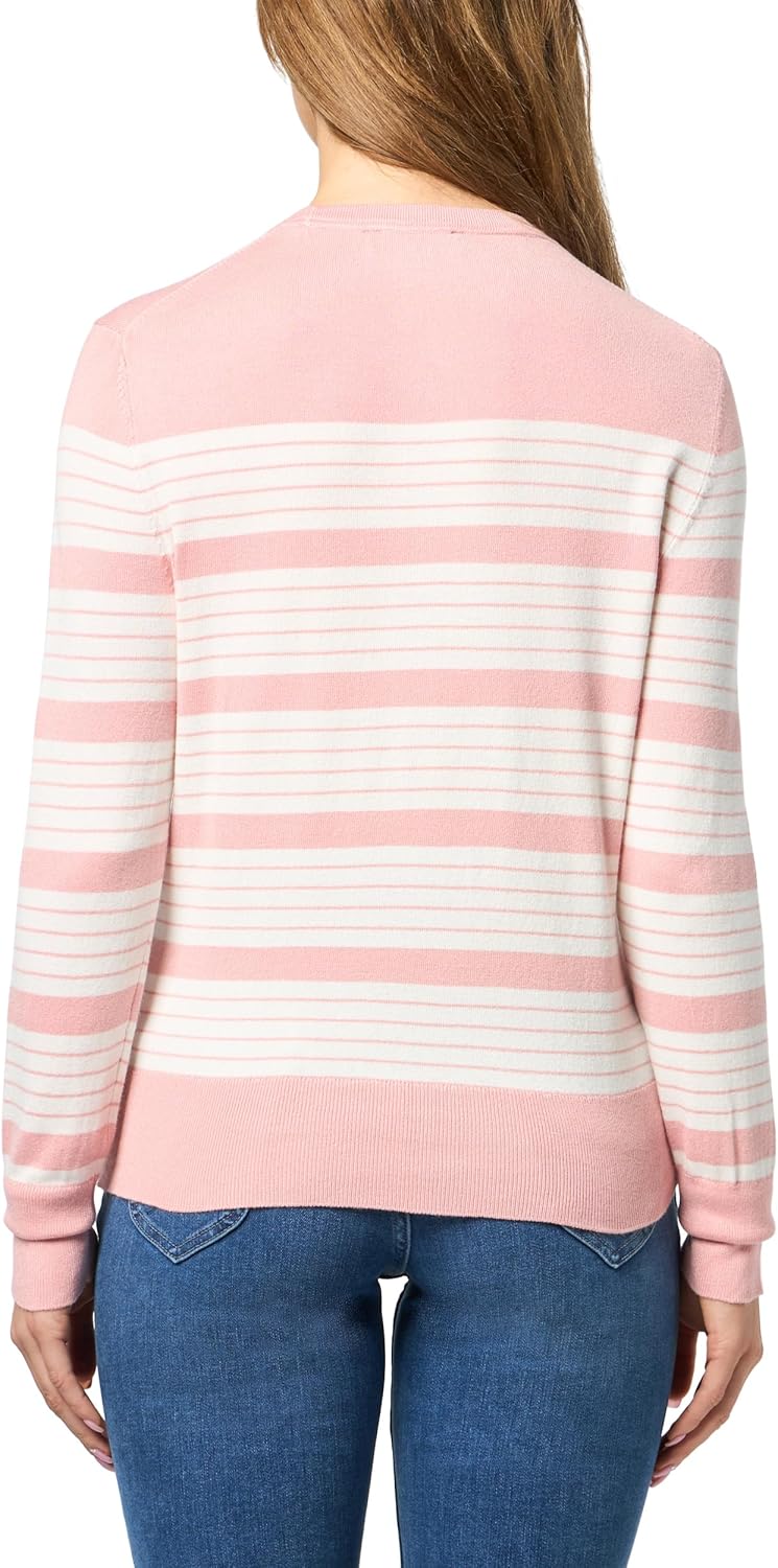 Nautica Womens Crewneck Stripe Long Sleeve Crewneck Sweater - Image 2