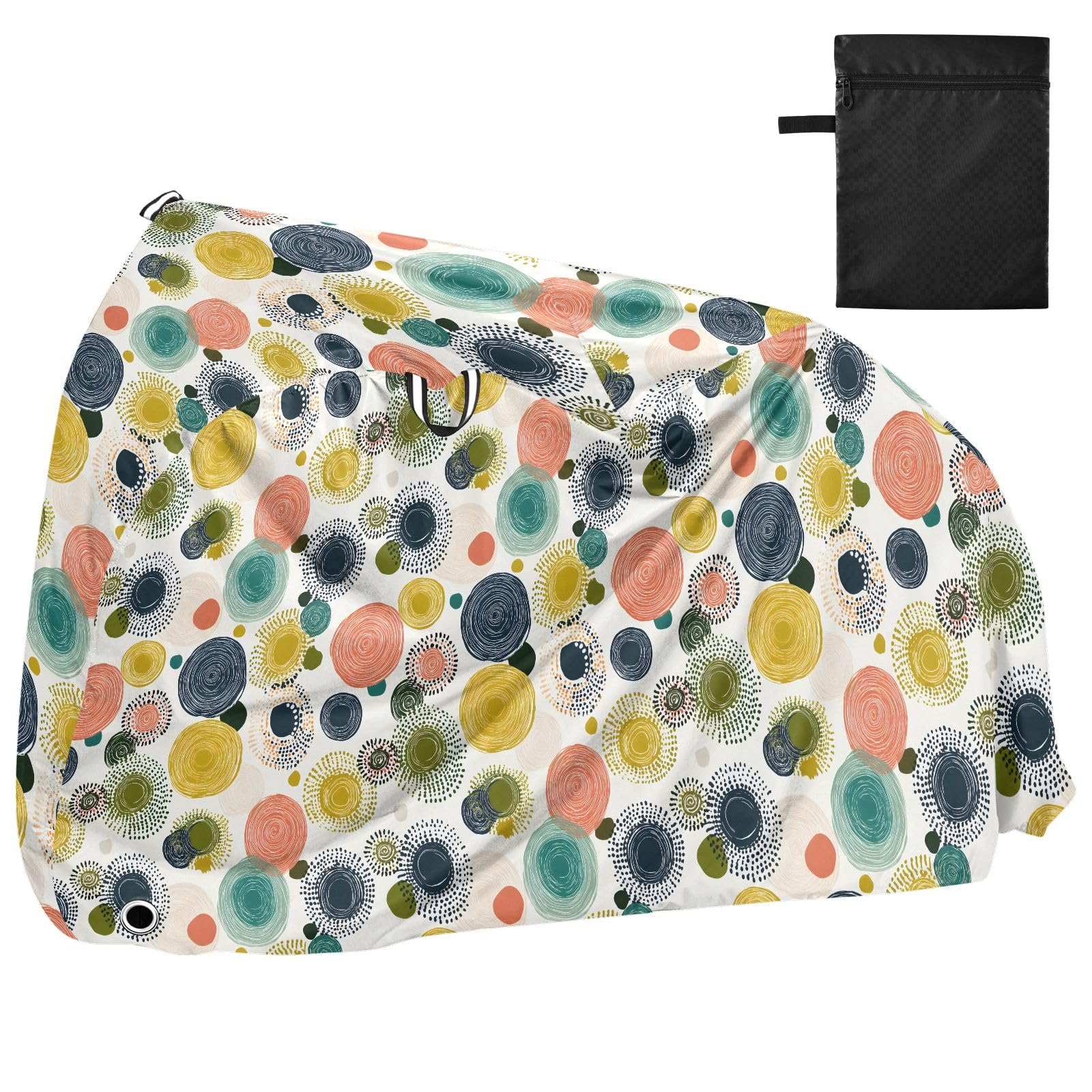 Pokrowiec na rower, wodoodporny, outdoorowy, rowerowy, motorower, wytrzymały, wiatroszczelny, ochrona przed słońcem, do roweru górskiego, szosowego, w stylu boho, wzór cętkowany
