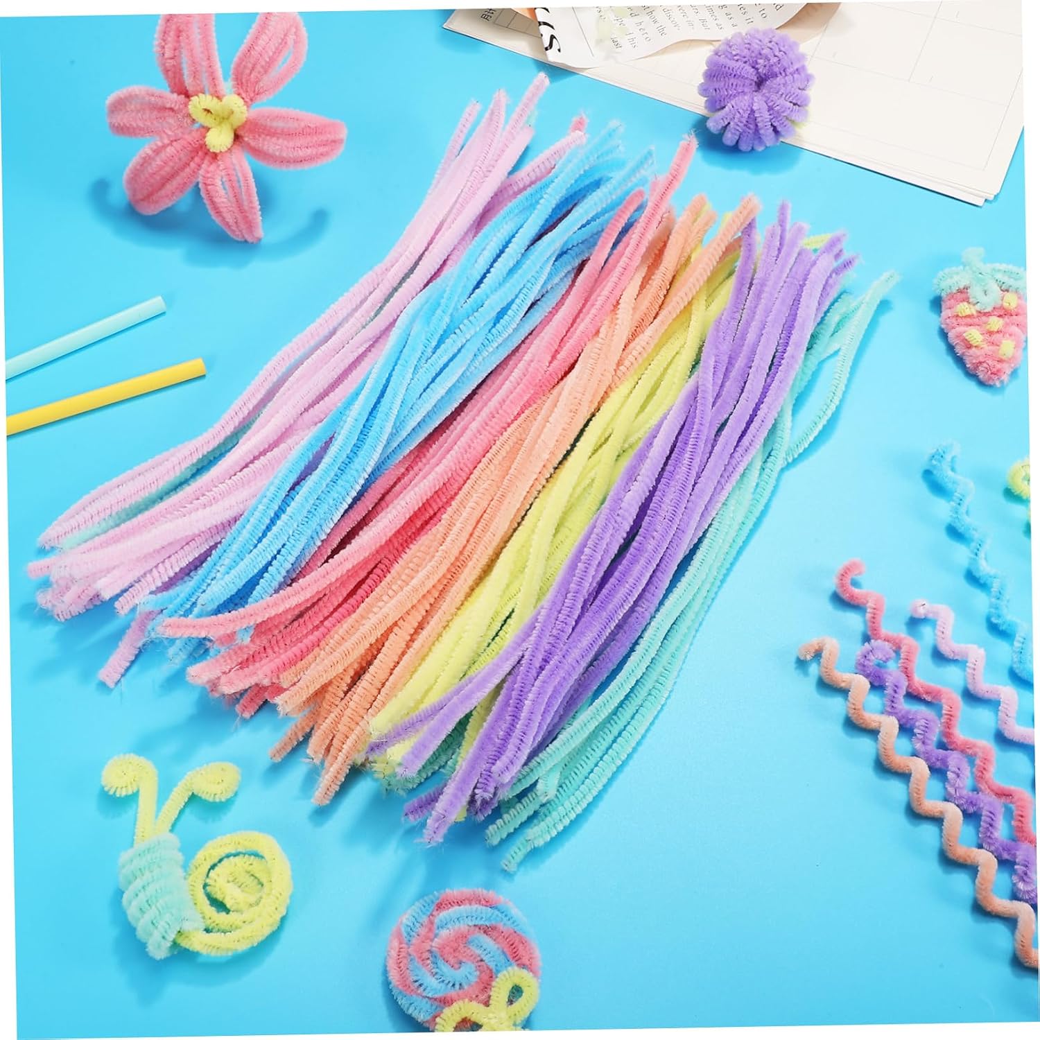 Tofficu 900pcs Thick Pipe Cleaners Chenille Sticks Craft Supplies for DIY Decorations