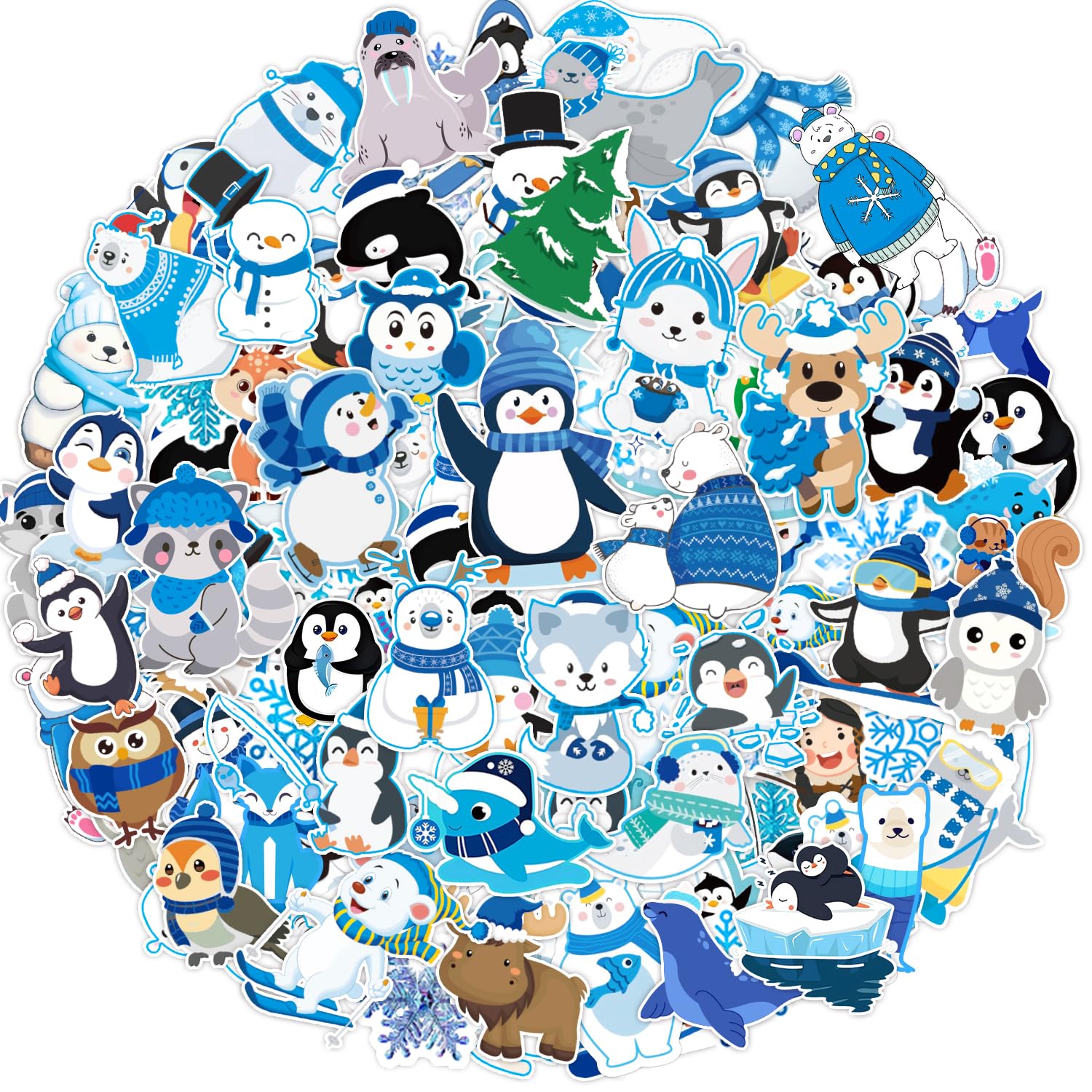 Crtiin 24 Pcs Winter Party Favors For Kids Penguin Stickers Ornament