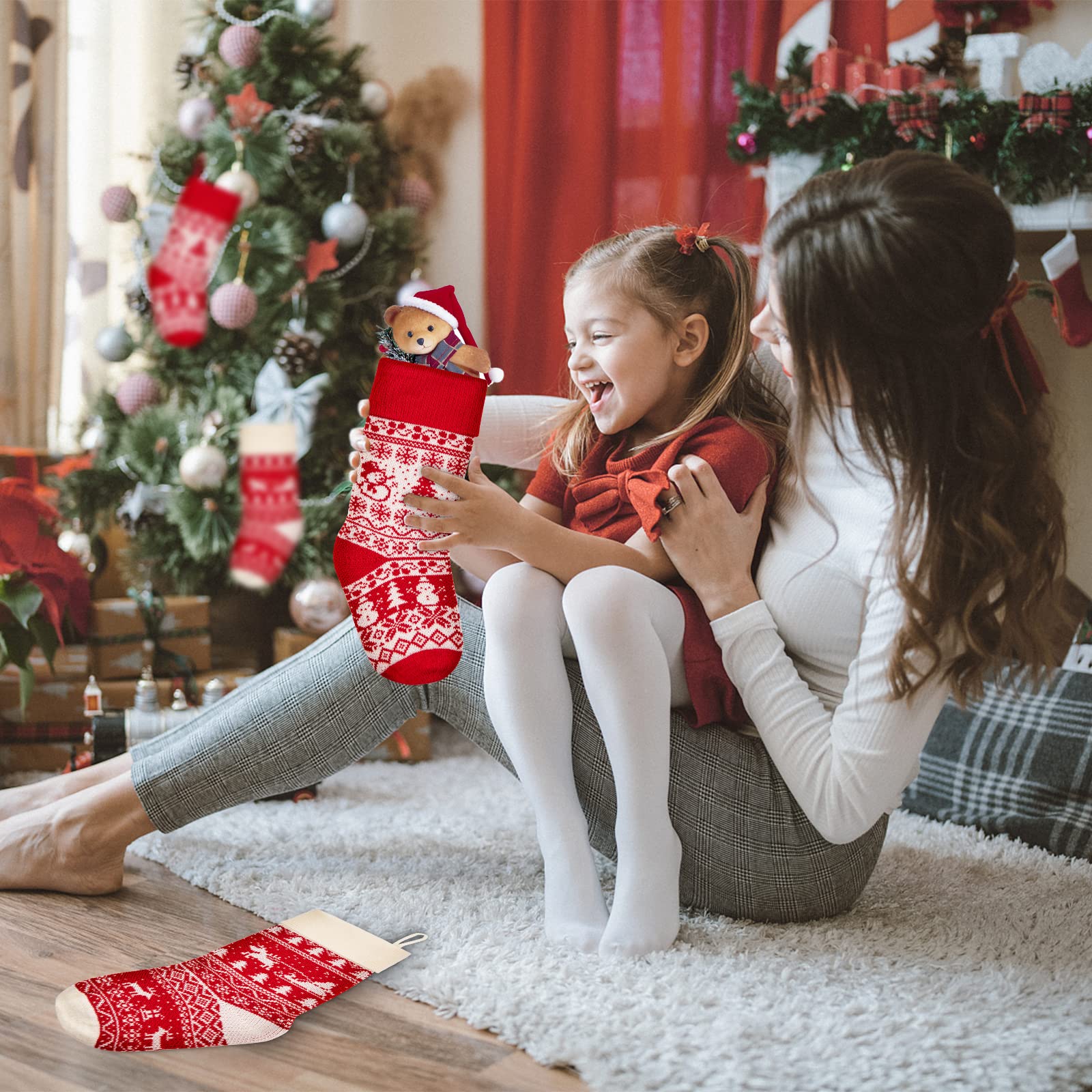 Grandi Calze Di Natale Personalizzate, 45,7 Cm, Con Nome Ricamato
