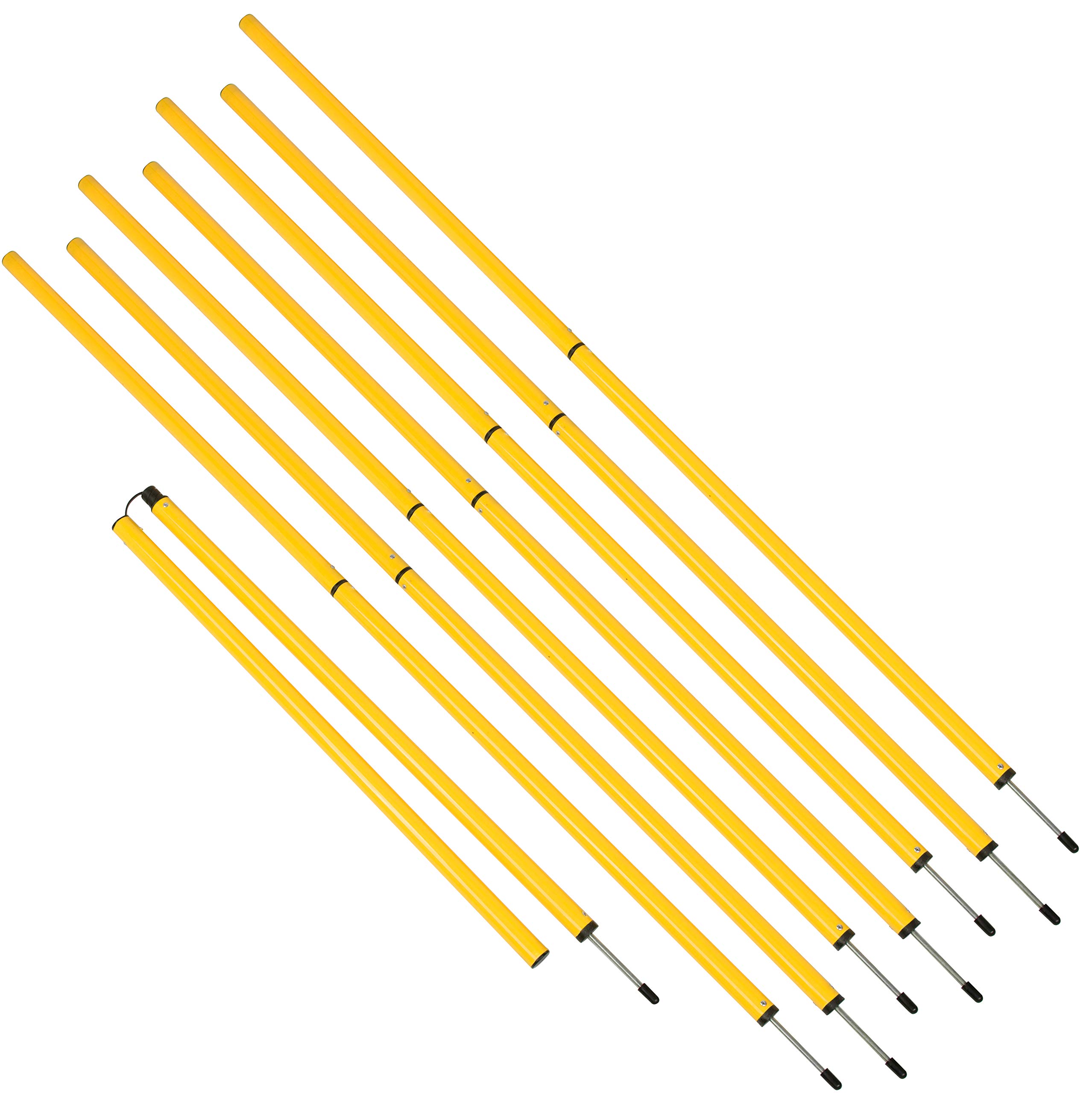 Trademark Innovations Soccer Football Training Equipment Agility Slalom Poles (Yellow, Set of 8)