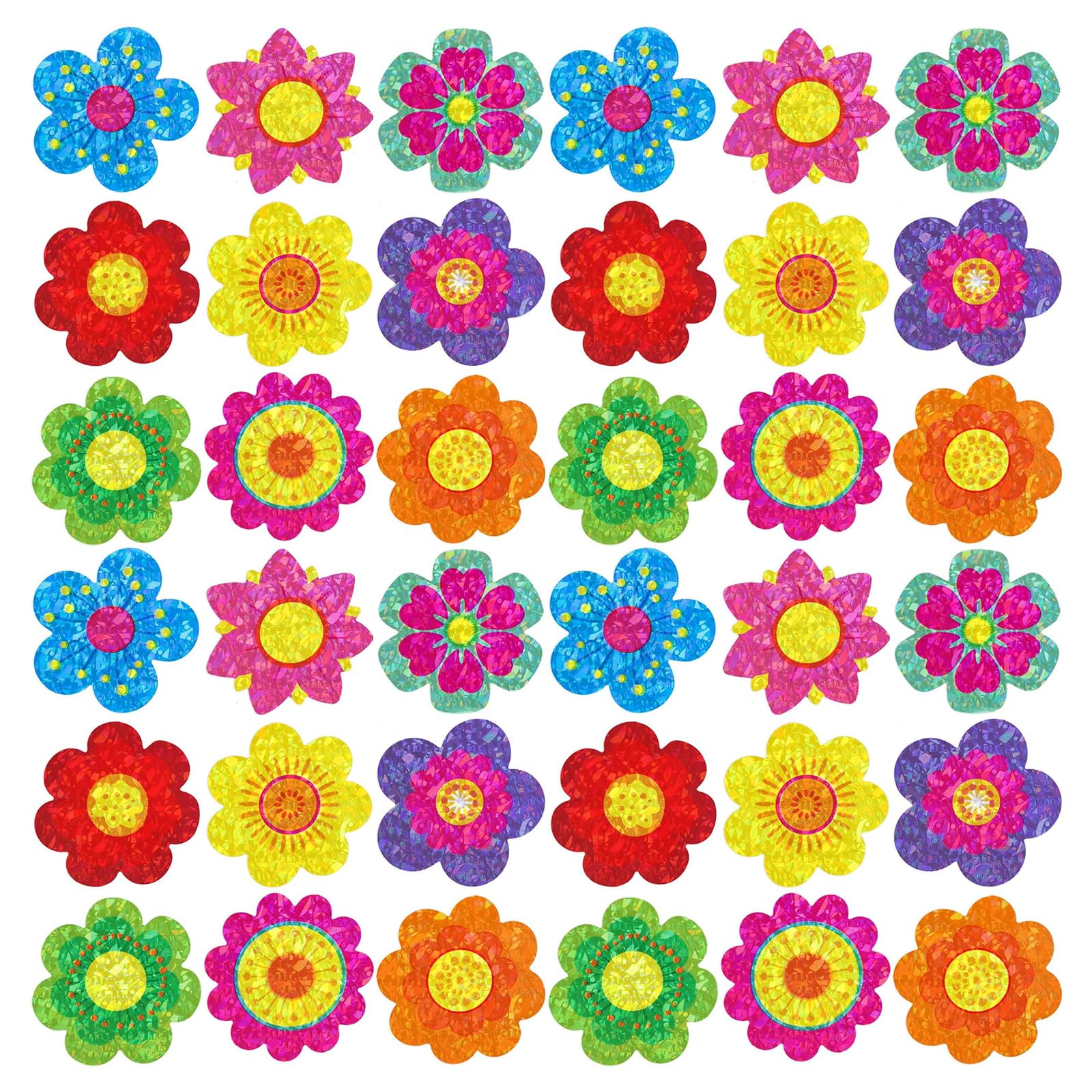 500Pcs Flower Sticker Glittering Wrapping Label for Rewarding and Packaging Scrapbooking Decoration for Journal Motivational for Kids