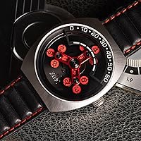 Vista 4 de Xeric Scrambler Automatic Wandering Hour Plata Negro Rojo, Mecánico