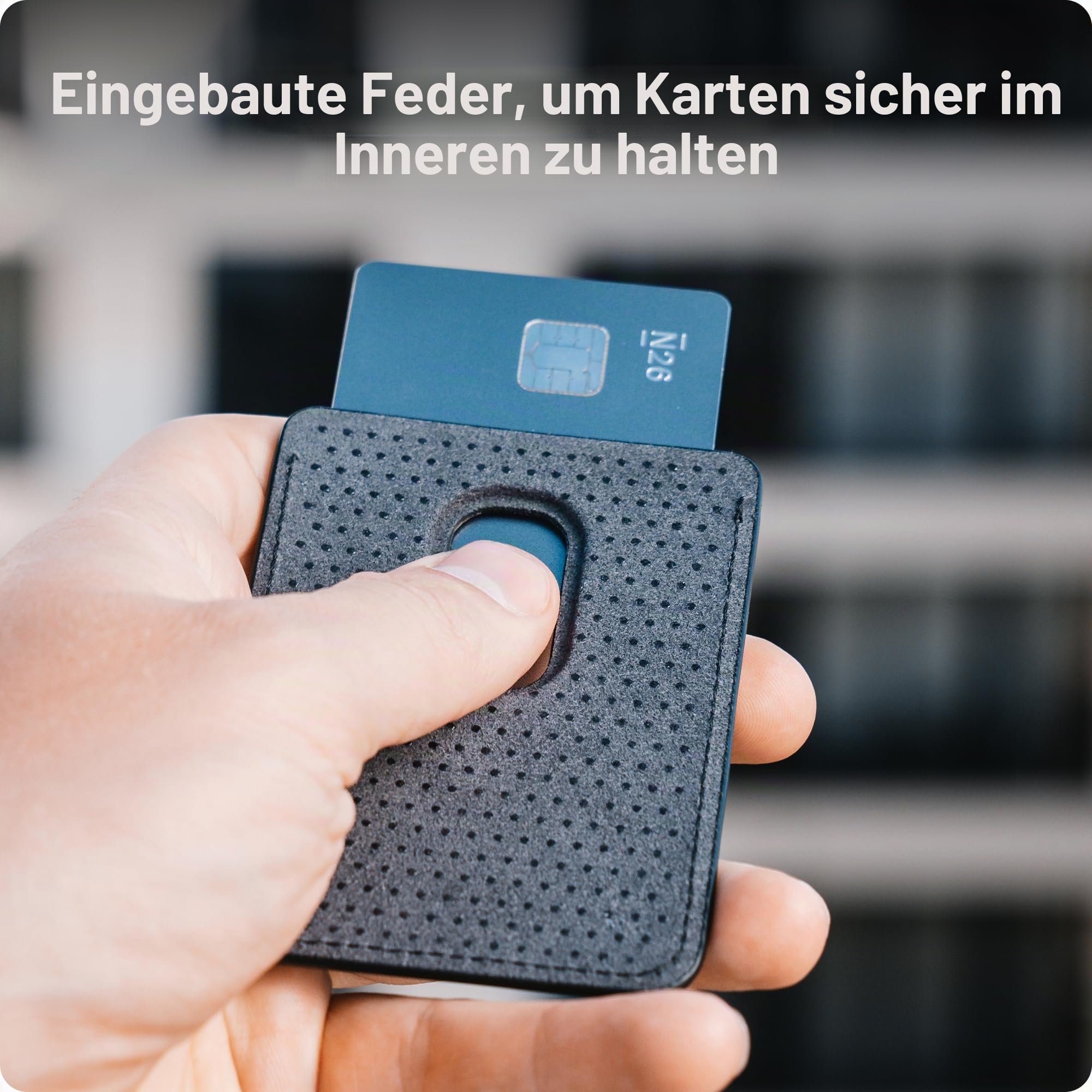 Mous Kartenetui, kompatibel mit MagSafe –Magnetisch Etui für iPhone 17/16/15/14/13/12, Schwarzes Leder