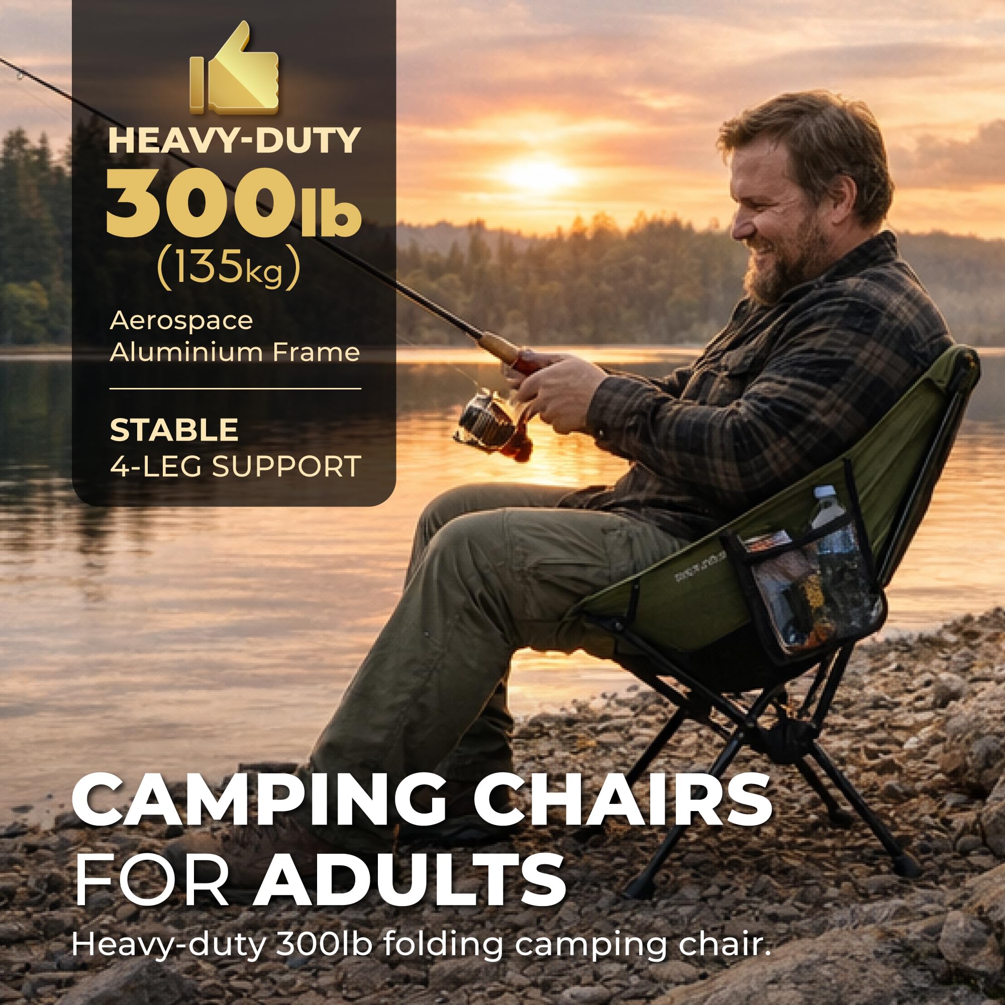 TREKOLOGY Lekki Krzesełko Kempingowe Yizi Go 2026 - Składane i Przenośne Krzesło Kempingowe - Rama Aluminiowa Ultralight Camp Chair - do Backpackingu, Wędrówek, Wędkowania, Plaży, Trekkingu