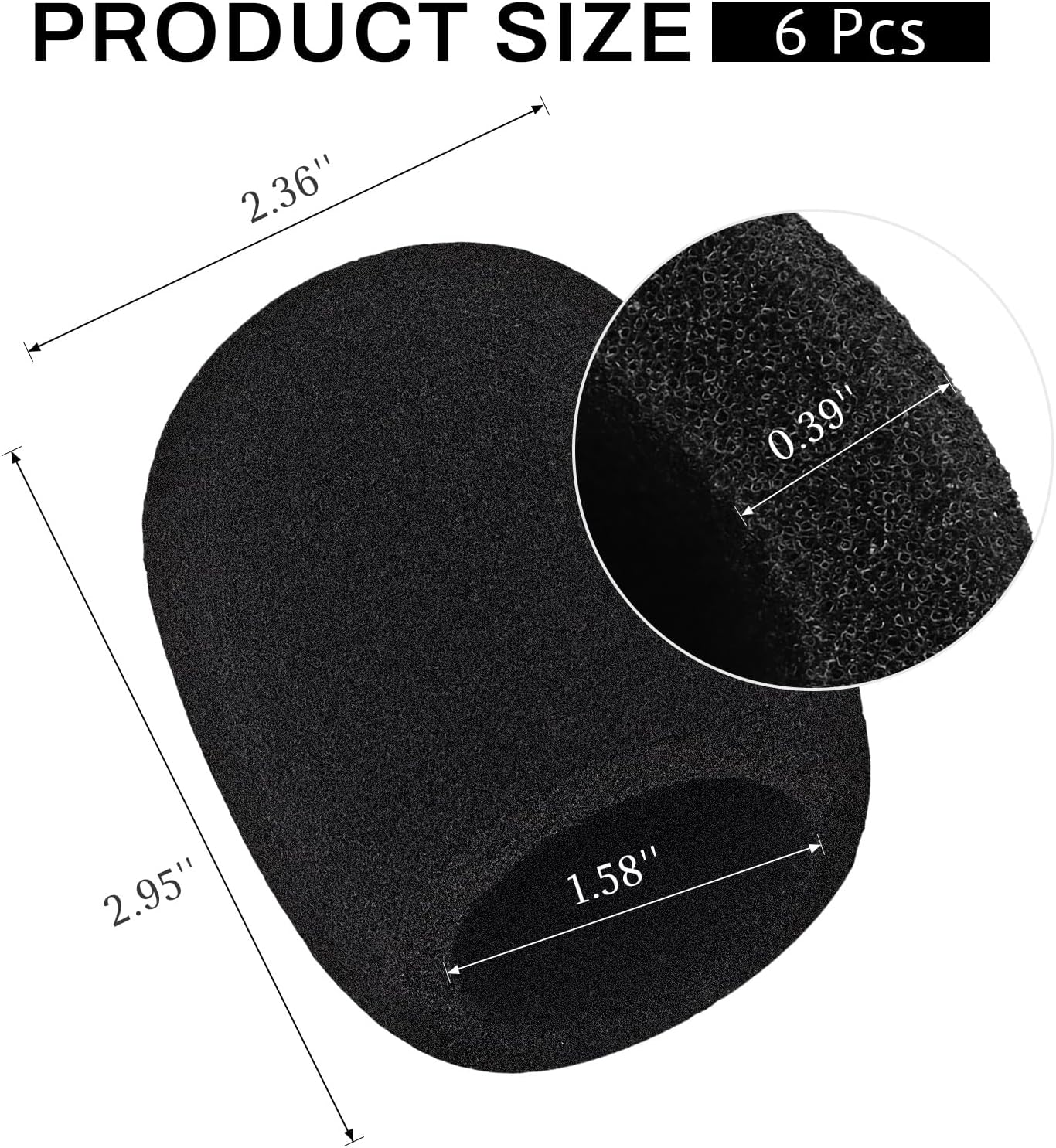 Microphone Cover, 6 Pcs Microphone Windscreen, Foam Mic Cover Suitable for SM58, E835 and Most Standard Handheld Mic - Image 2