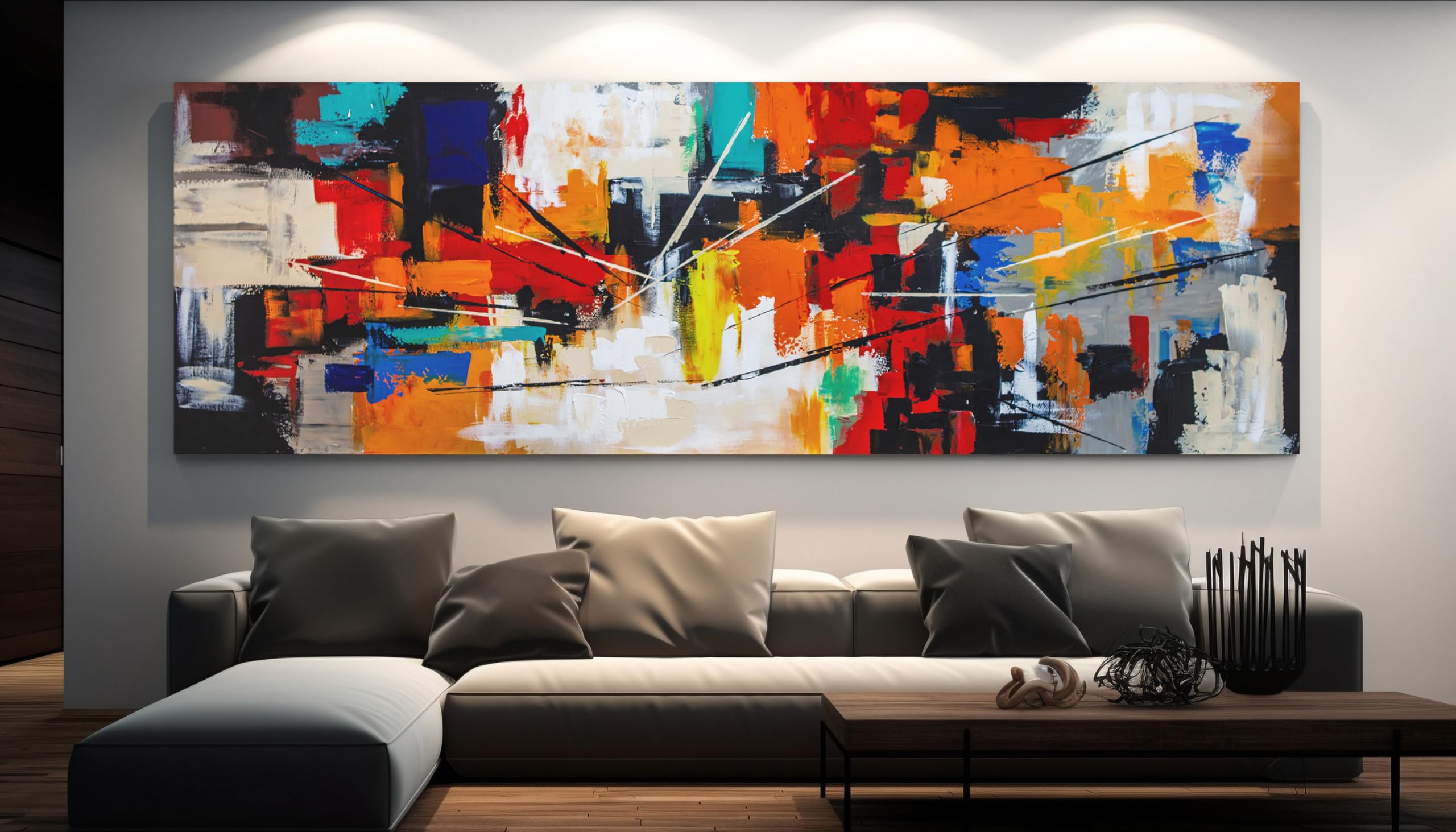 Monica Mirafiori I 160x60 cm I Tableau Peint à la Main I Modèles Tableau I Peintre Moderne I Tableaux Peintures I Toile sur Cadre en Bois