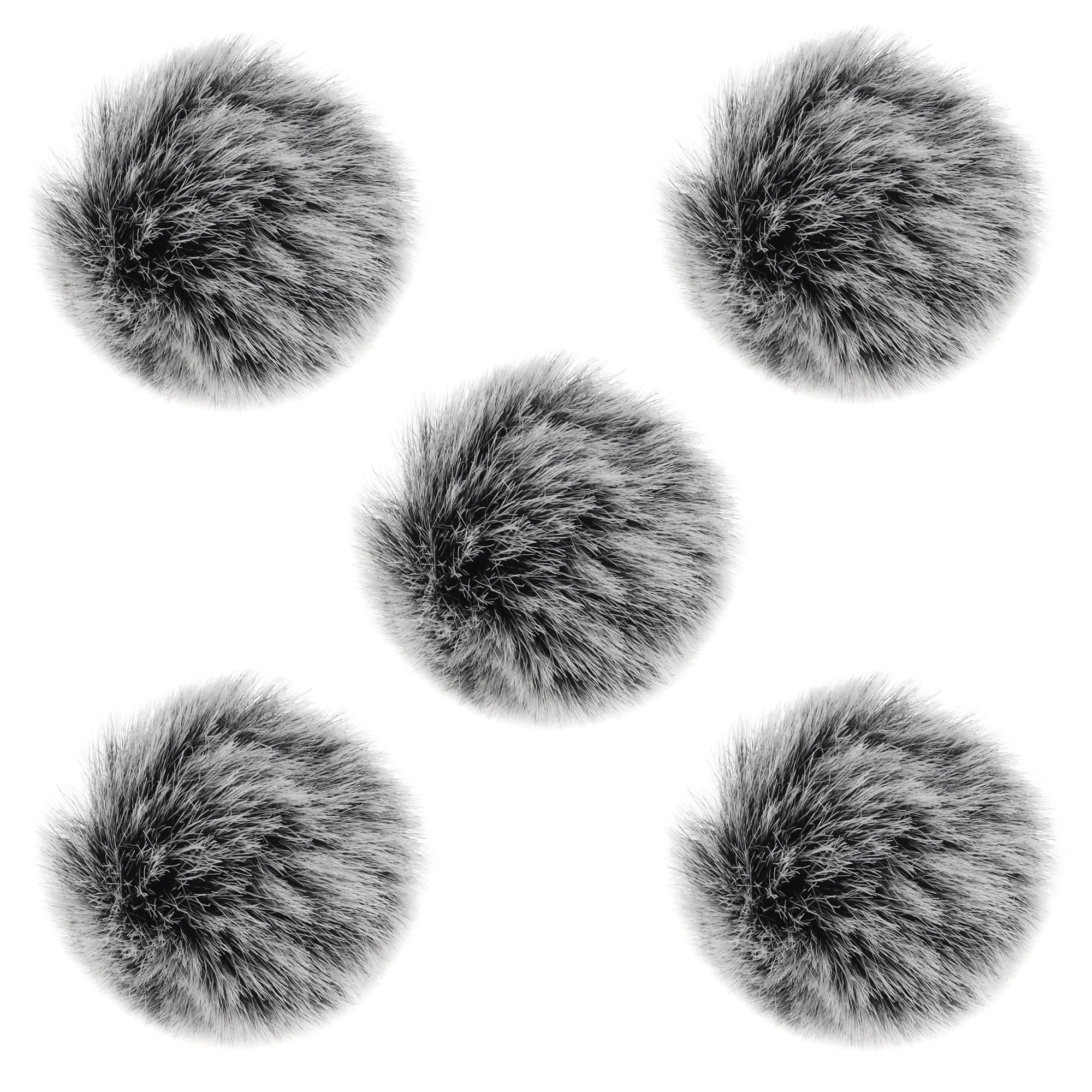 5pcs/pack wind muff outdoor furry noise reduction windscreens for mini clip-on mic lavalier lapel microphone mini microphone recording podcasting vlogging (gray, 5pcs 8mm/0.31in)