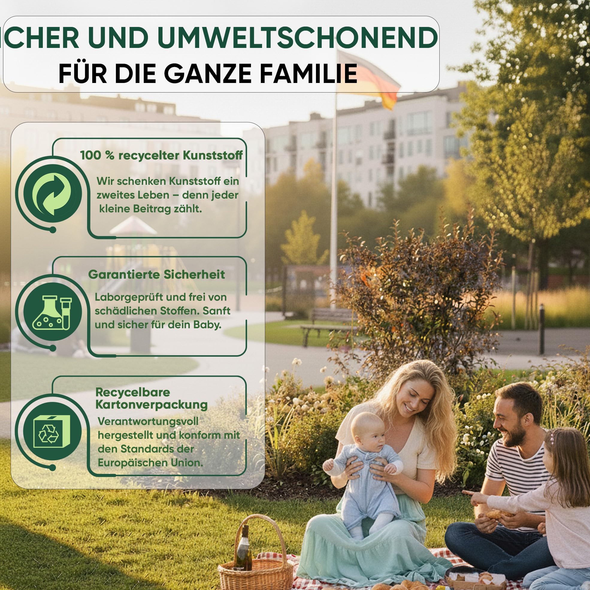 Factory HappyYou® XXL Nachfüllfolie für Windeleimer 12er Pack kompatibel mit Tommee Tippee Twist & Click Sangenic sowie der Mehrheit gängiger Windeleimersysteme 100 Prozent recycelt BPA frei