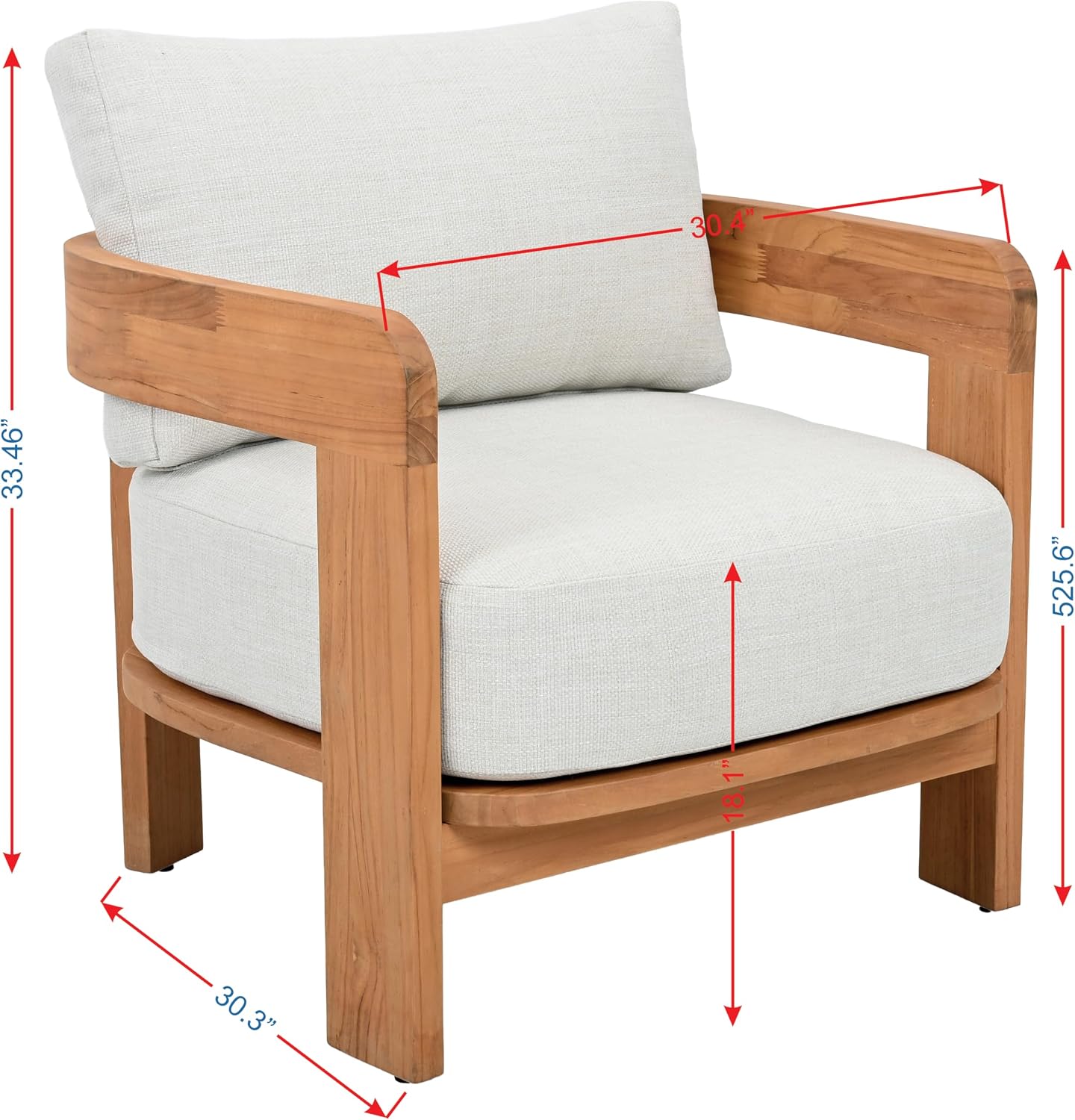 SAFAVIEH Couture Outdoor Patio Furniture Collection - Achilles Teak & Chair, Modern Outdoor Accent Lounge (CPT1068)