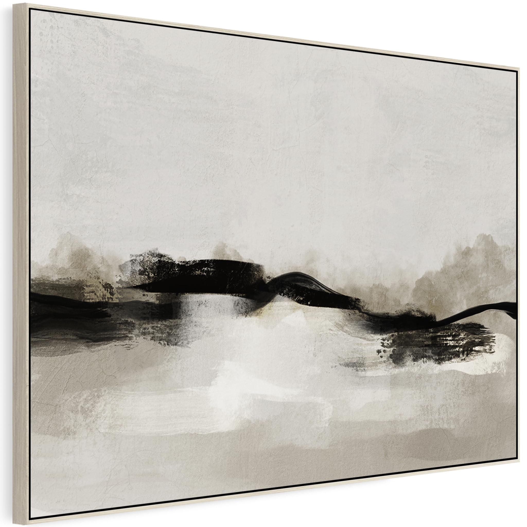Wallfillers Neutral Wall Art Prints - Framed Canvas for Living Room - Beige - 2083 (93cm x 63cm)