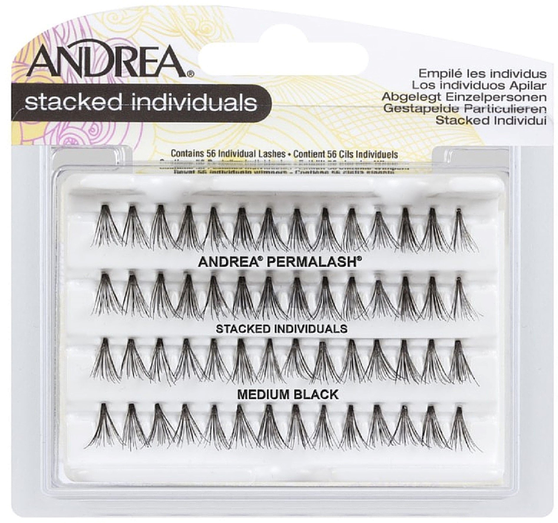Andrea Permalash Stacked Individual Eye Lashes, Medium, Black