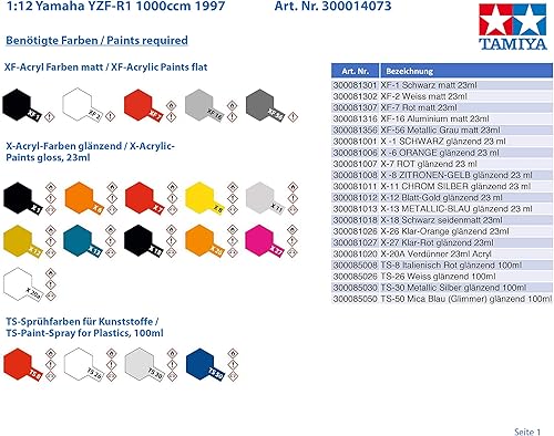 Miniatura 2 de Tamiya 300014073 14073 Yamaha YZF-R1