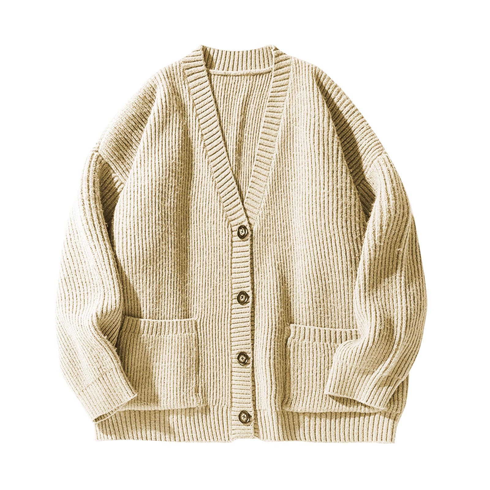 Cárdigan De Punto Para Hombre, Chaqueta De Punto Elegante Hombre Cuello V Cierre De Botones Y Bolsillos Para Chaqueta Primavera Y Otoño Cómodo Suave Abrigo Casual Moda Para La Moda Diaria Y Comodidad