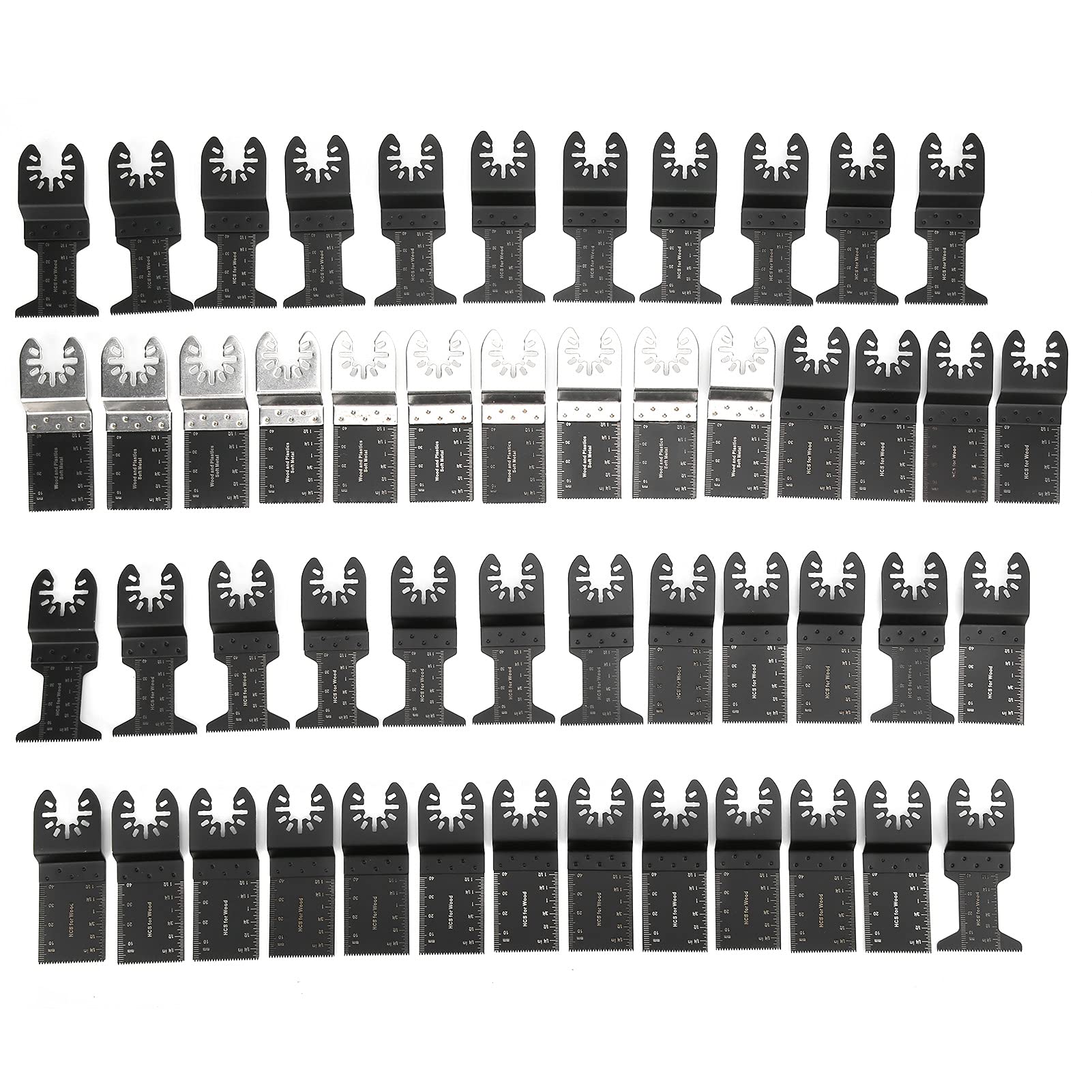 Lame Utensili Oscillanti, Kit 50 Pezzi Accessori Multifunzione per Legno, Plastica e Metallo compatibile con Skil Ferm Wen