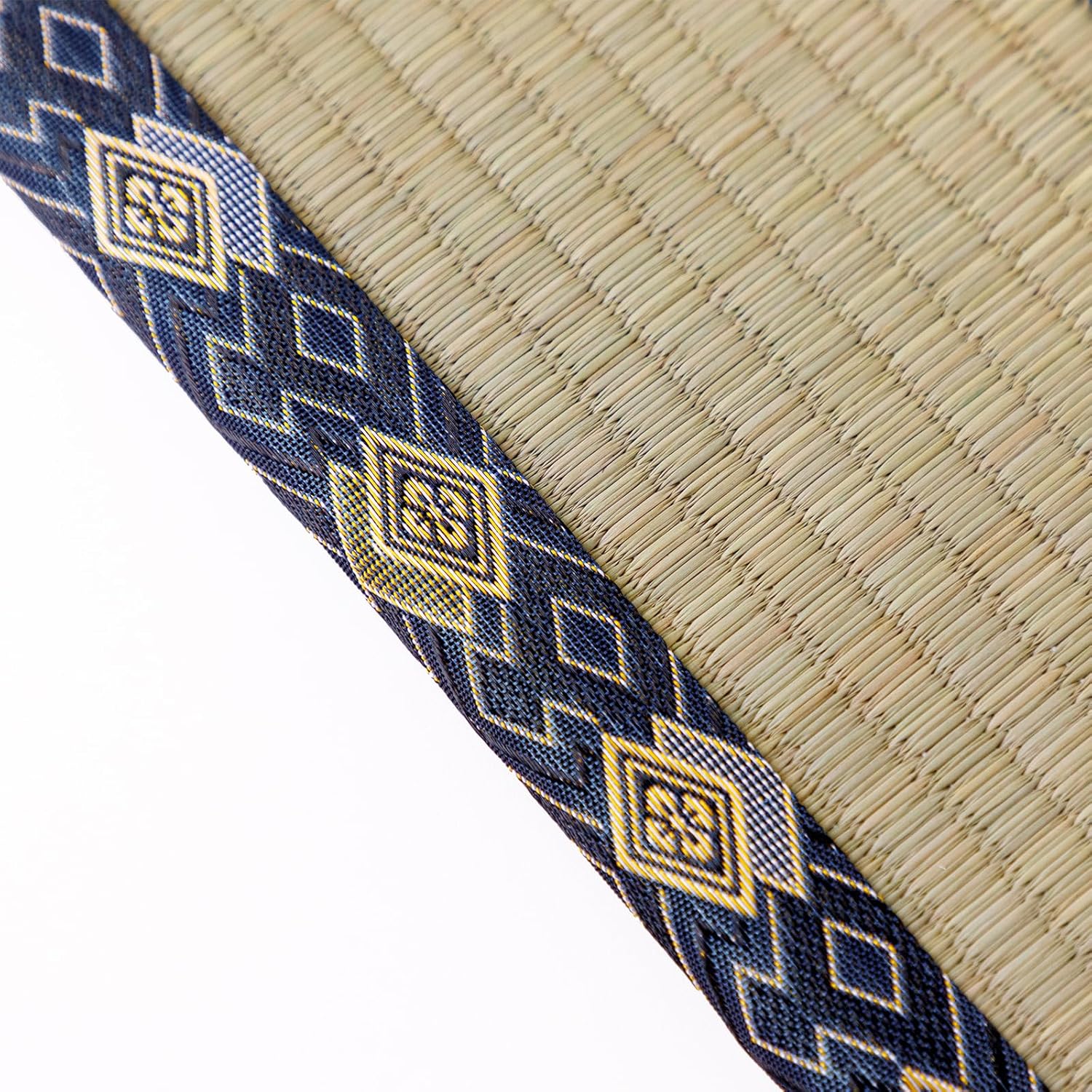 Asayu Mini Tatami mat Made of Real Igusa Rush Grass, Made in Japan, for Bonsai, Doll Stand, Coaster, Incense Holder (Blue)